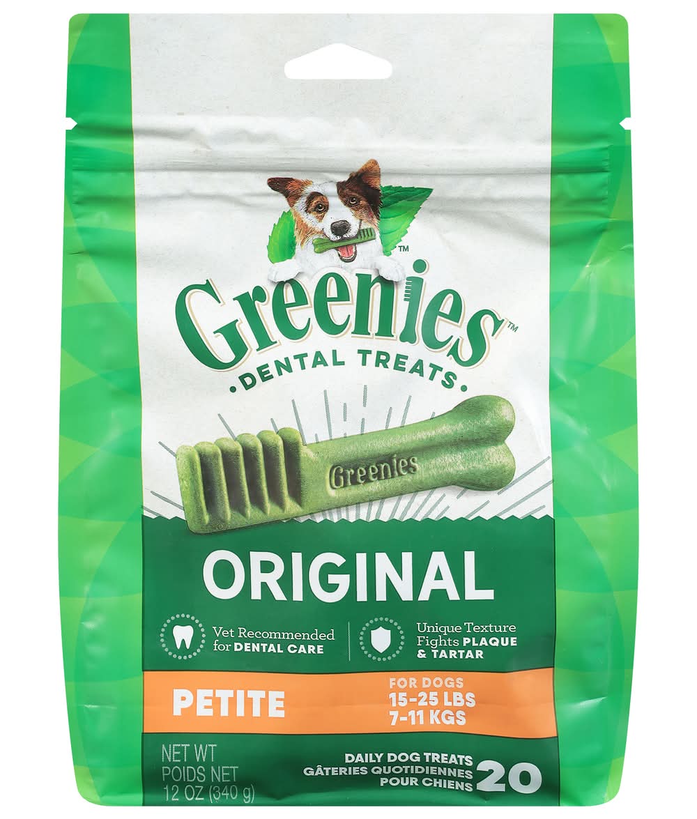 Greenies Original Natural Dental Dog Treats, Petite (12 oz, 20 ct)