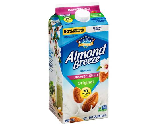 Almond Breeze · Unsweetened Original Almondmilk (1/2 gal)