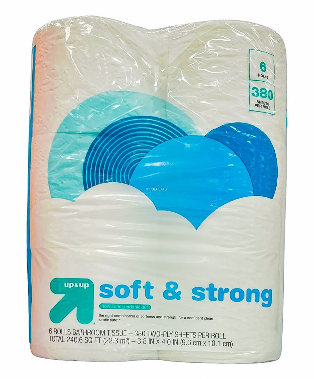 up&up Soft & Strong Bathroom Tissue Rolls, 3.8x4 in (6 ct)