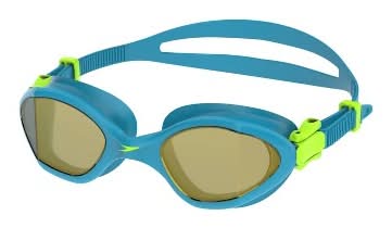 Speedo Junior Amp Mirrored Swim Goggles, Blue-Green