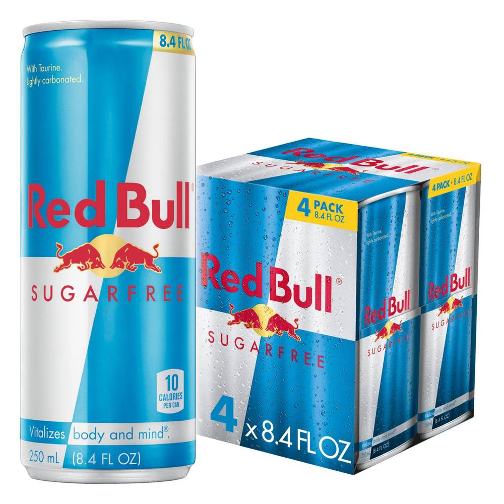 Red Bull Sugar Free Energy Drink (4 ct, 8.4 fl oz)