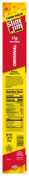 Slim Jim Original Smoked Snack Stick Twin Pack 1.94oz