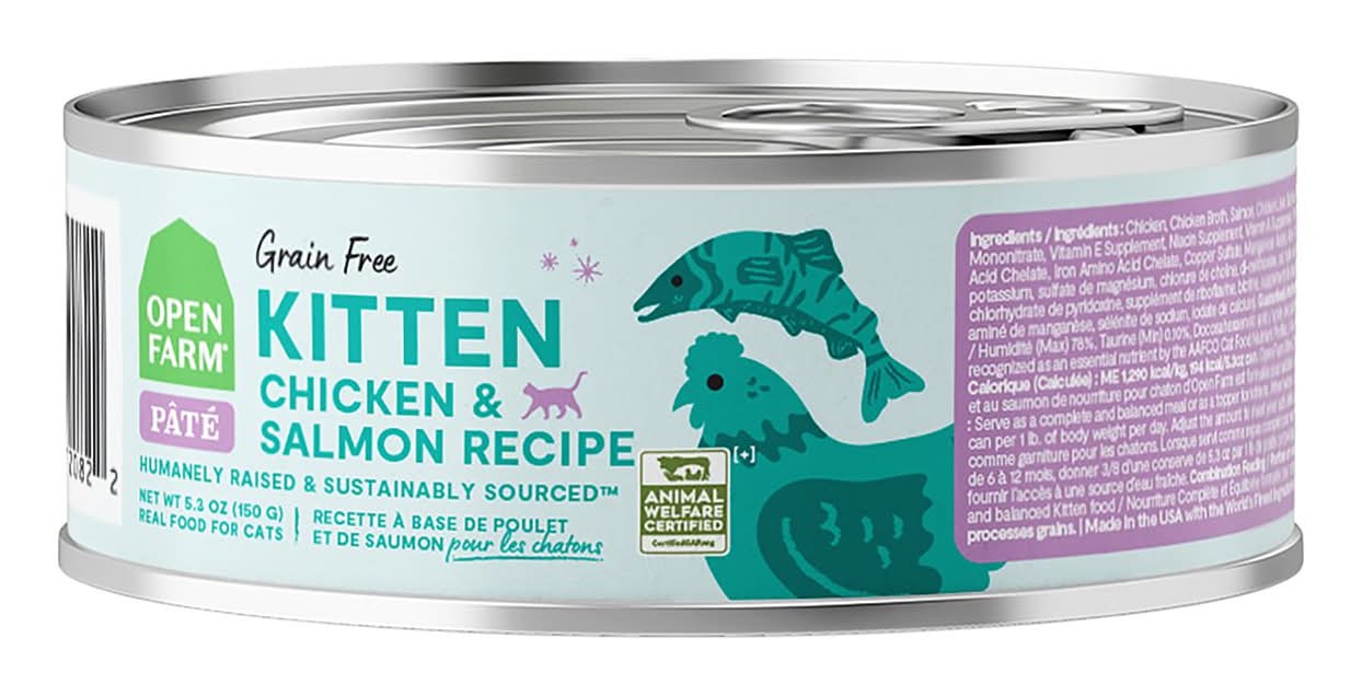 Open Farm Grain Free Kitten Wet Cat Food - Humanely Raised, Pate, 2.8 oz (Flavor: Chicken & Salmon)