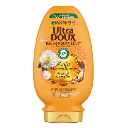 Garnier - Ultra doux après-shampoing baume nourissant cheveux secs argan et camélia (250ml)