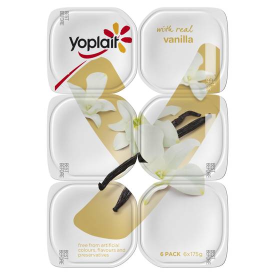 Yoplait Real Vanilla Yoghurt (6 pack, 160g)