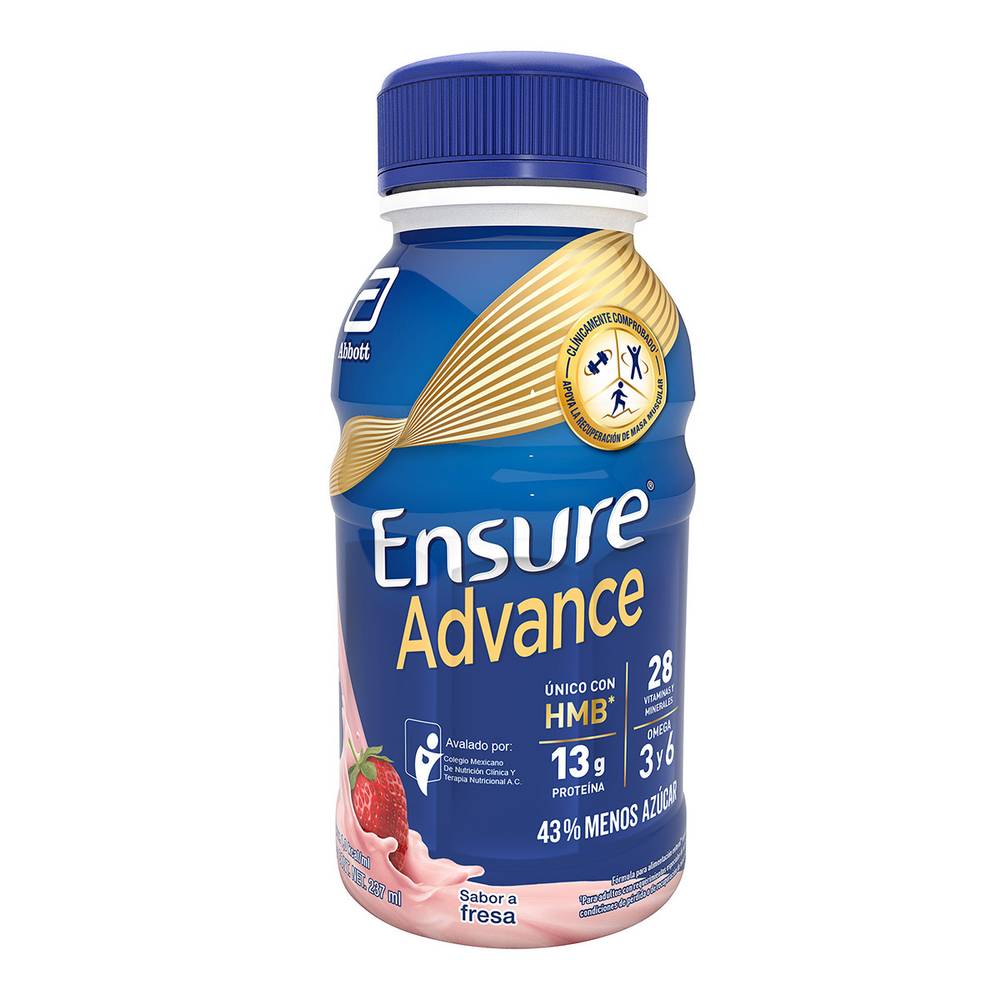 Ensure alimento para adultos sabor fresa (botella 237 ml)