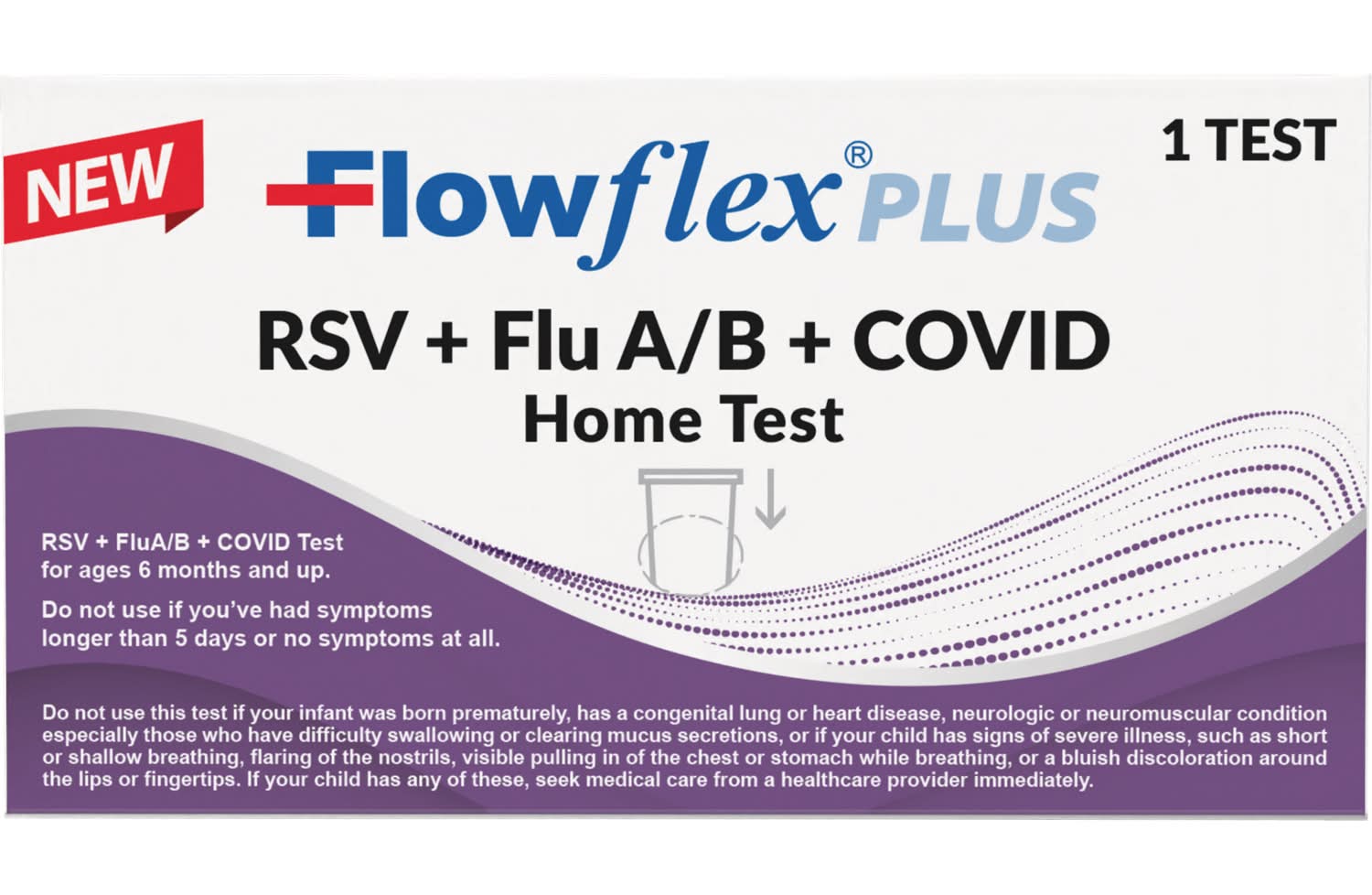 Flowflex Plus Rsv + Flu A/B + Covid Home Test Kit, 6+ Months