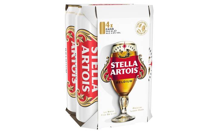 Stella Artois Lager Cans 4 x 568ml (400989)