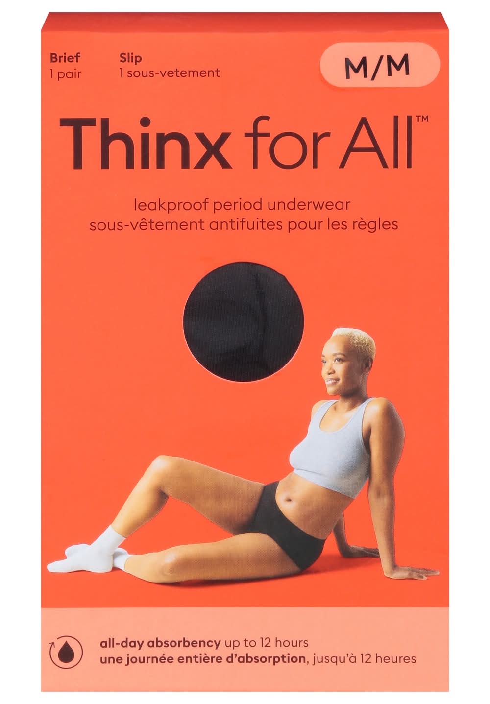 Thinx Leakproof Period Brief Underwear, Medium, Black