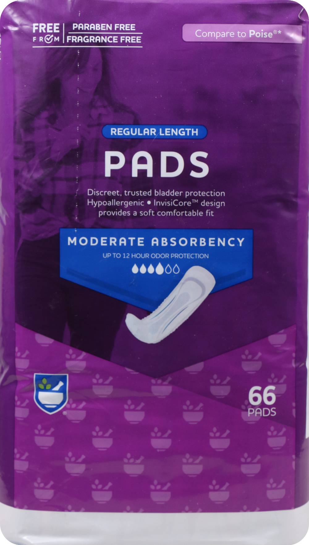 Rite Aid Pharmacy Pads, Moderate Absorbency, Regular Length - 66 ct