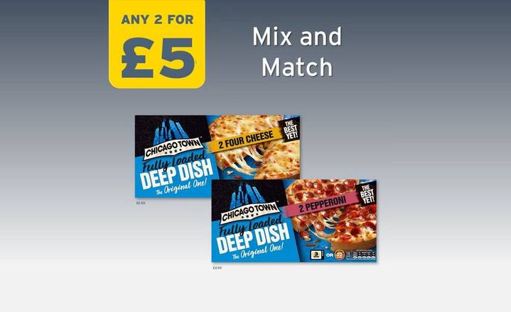 2 for £5: Chicago Town Deep Dish Pizzas