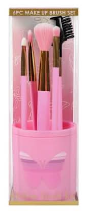 Makeup Brush Set 6-Pack Pink Butterfly