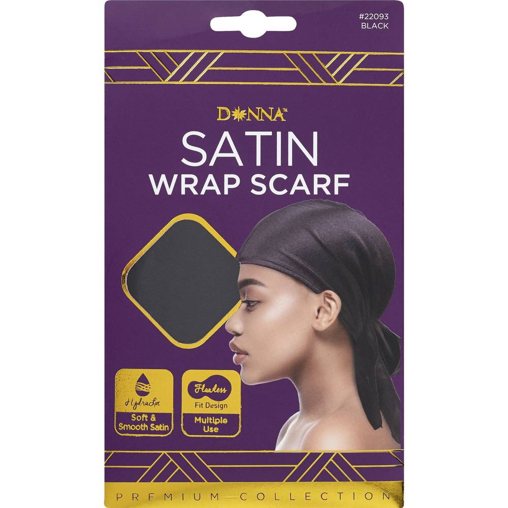 Donna Satin Wrap Scarf (black)