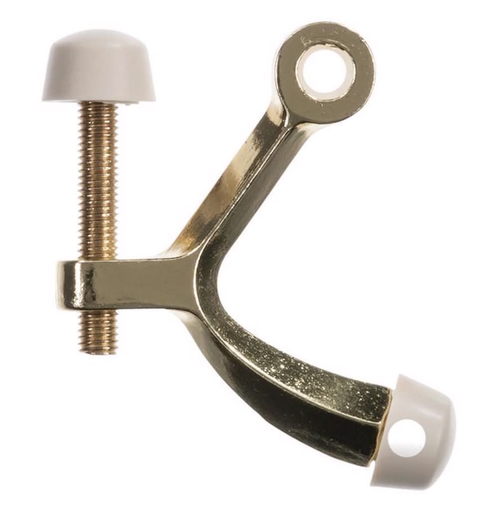 ACE 2-5/8 In. W Metal Bright Gold Hinge Pin Door Stop Mounts To Door And Wall 0 In.