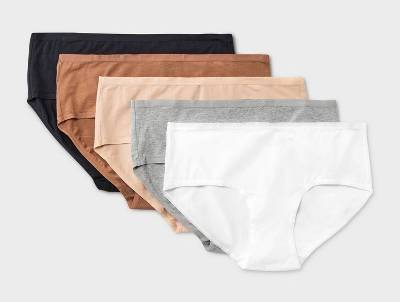 Women's 5pk Cotton Blend Hipster Underwear - Dealworthy™ Assorted Neutral XXL