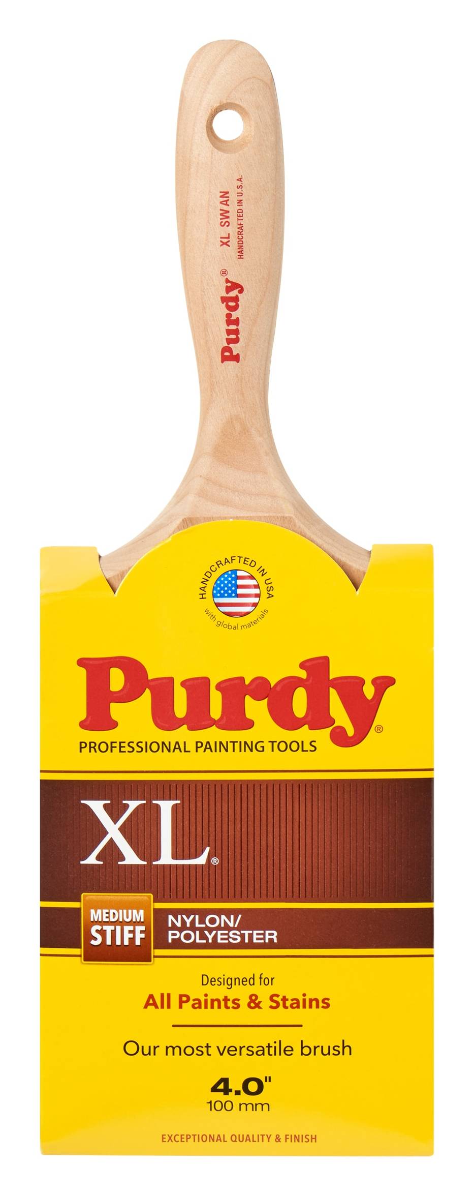 Purdy XL 4-in Reusable Nylon - polyester blend Flat General purpose brush | 144400340