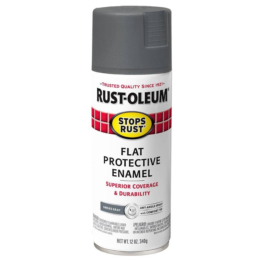 Rust-Oleum Stops Rust Flat Gray Spray Paint (NET WT. 12-oz ) | 366346