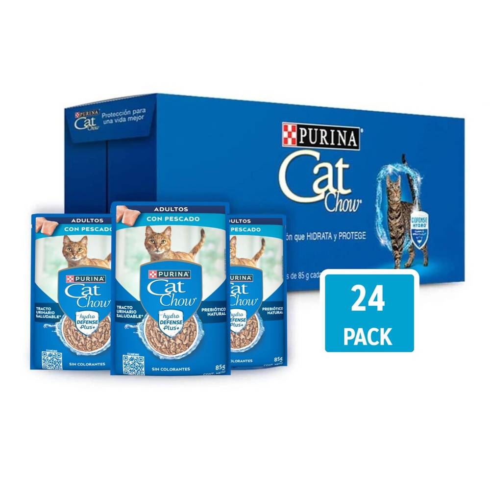 Cat Chow · Pack alimento para gato adulto con pescado (24 x 85 g)