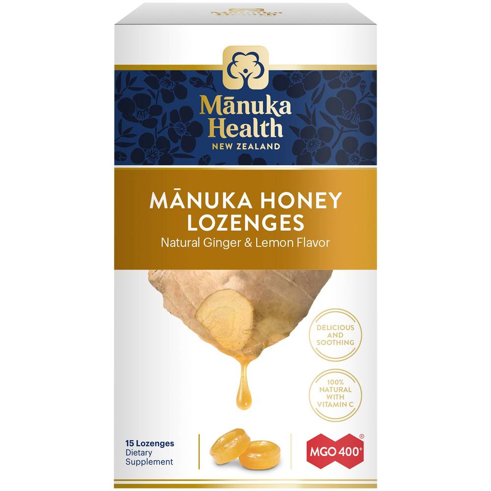 Manuka Honey Lozenges With Vitamin C - Ginger & Lemon (15 Lozenges)