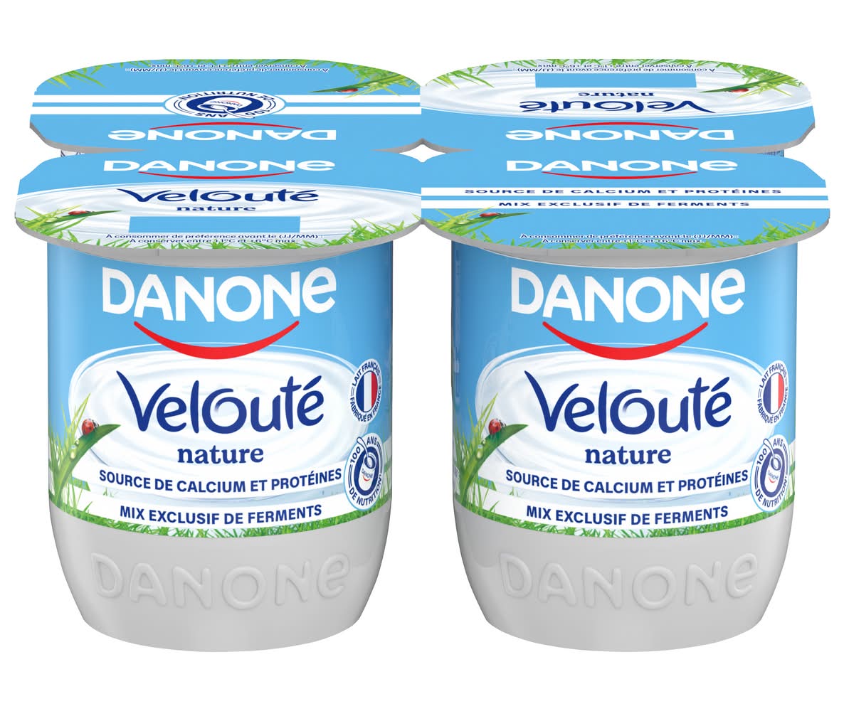 Danone - Velouté yaourt brassé nature (4 x 125g)