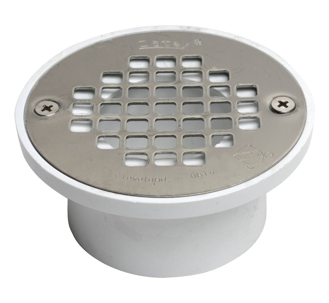 Oatey 2-in or 3-in PVC General-purpose Drain with Round Stainless Steel Strainer | 435794