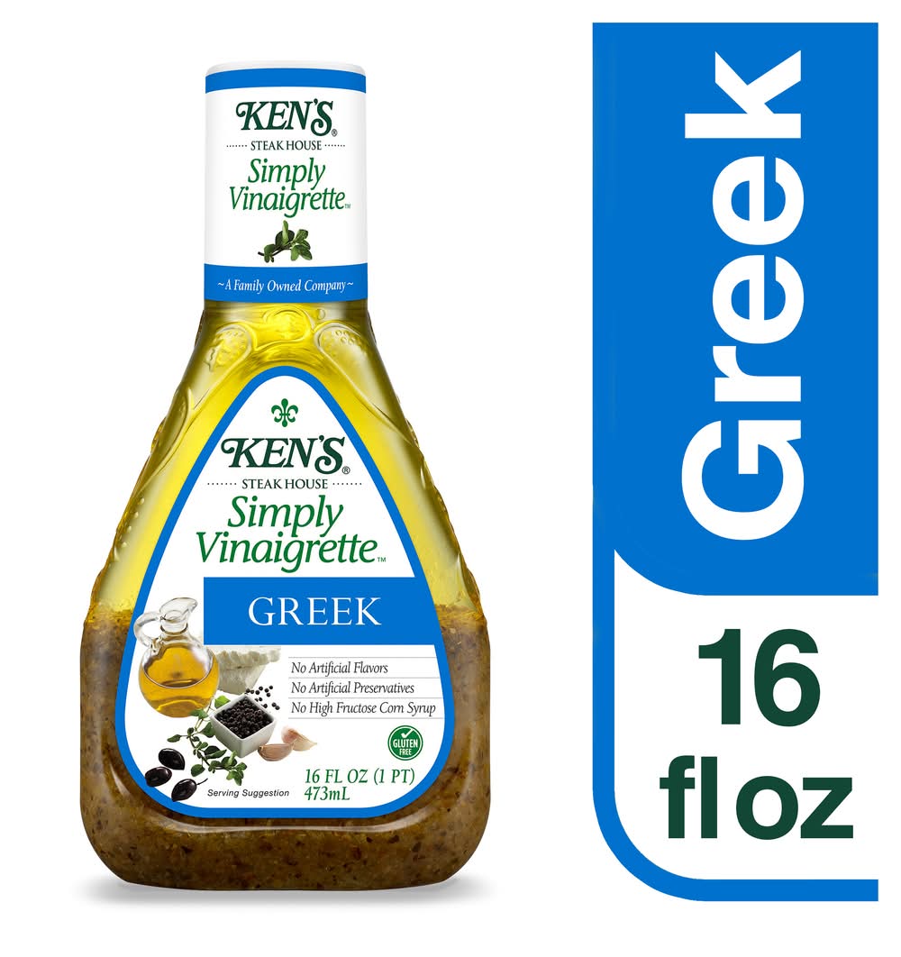Ken's Steak House Simply Vinaigrette Salad Dressing, Greek (16 fl oz)
