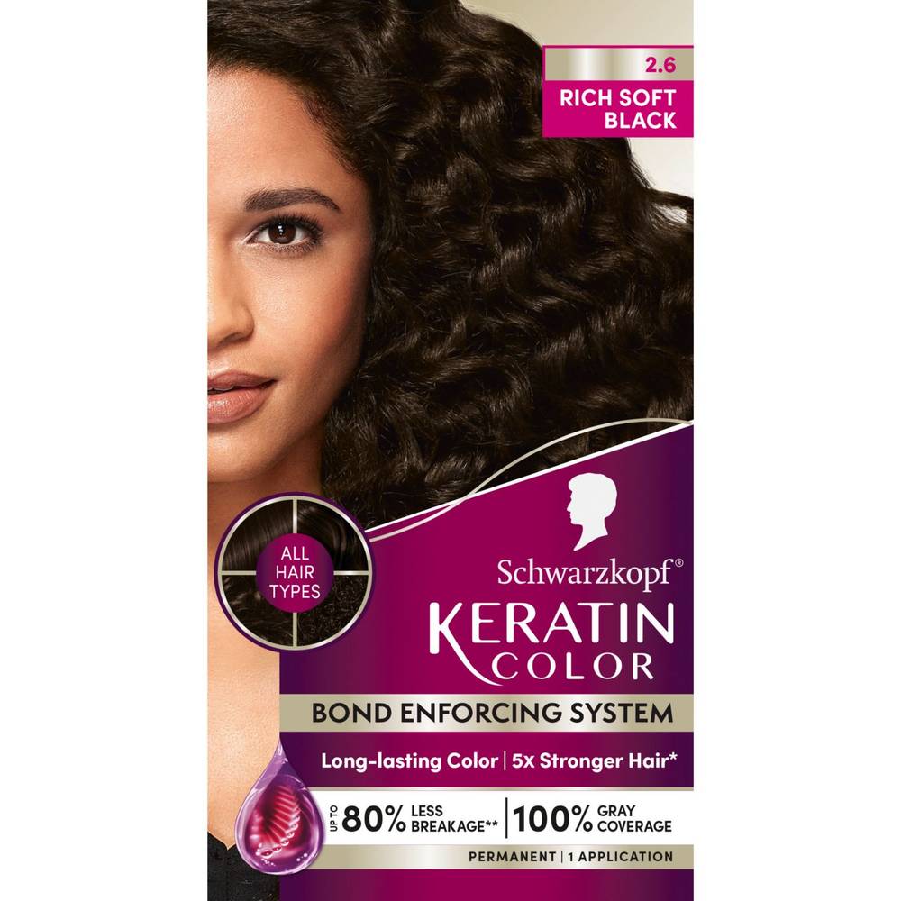 Schwarzkopf Keratin Permanent Hair Color (2.6 rich black)