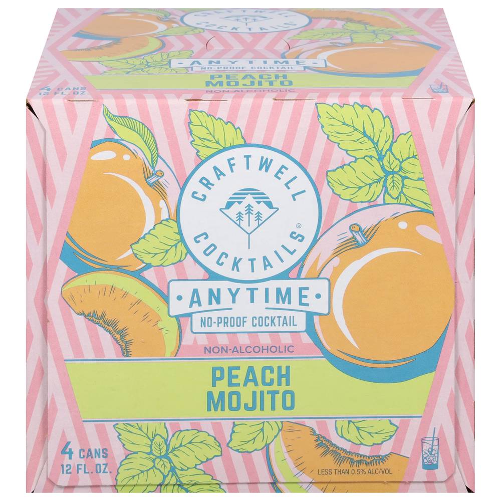 Craftwell Cocktails Mojito Cocktails, Peach (4 x 12 fl oz)