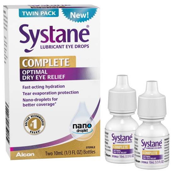 SYSTANE COMPLETE Lubricant Eye Drops 10ml, Twin Pack
