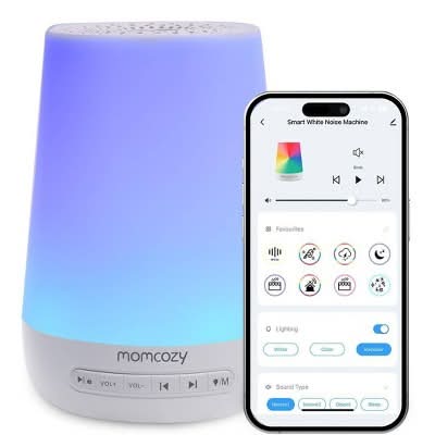 Momcozy Noise Machine For Baby Sleeping With Night Light, White