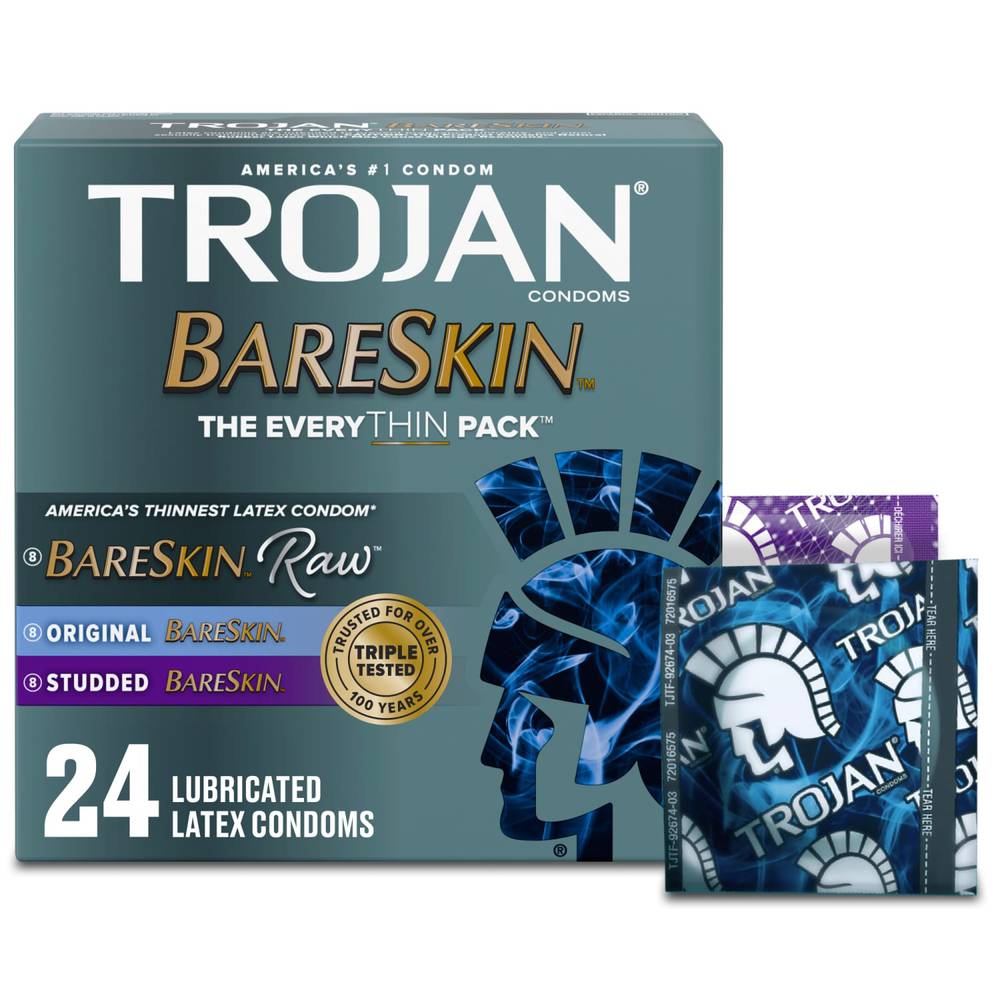 Trojan Bareskin Raw Everythin Latex Condoms pack (24 ct)