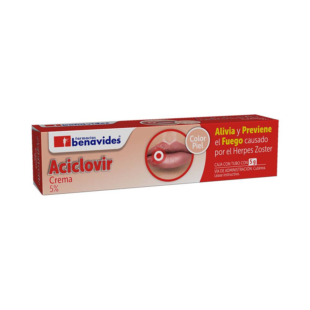 Farmacias benavides aciclovir crema 5% (tubo 5 ml)