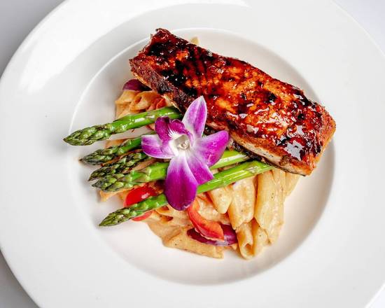 Order Jerk Salmon Rasta Pasta food online from Taste Of The Caribbean store, Los Angeles on bringmethat.com