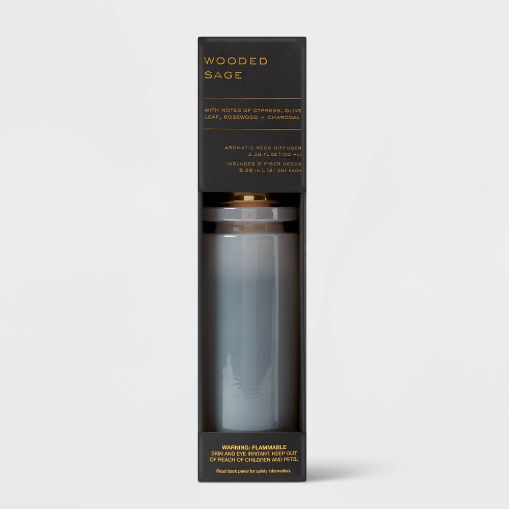 Threshold Black Label Fiber Oil Reed Diffuser, Wooded Sage (3.38 fl oz, 6 ct)