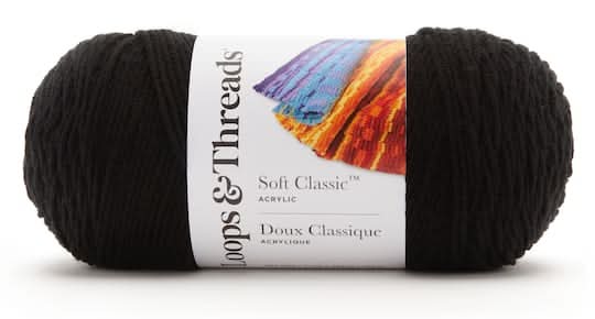Loops & Threads Soft Classic Solid Yarn, Black