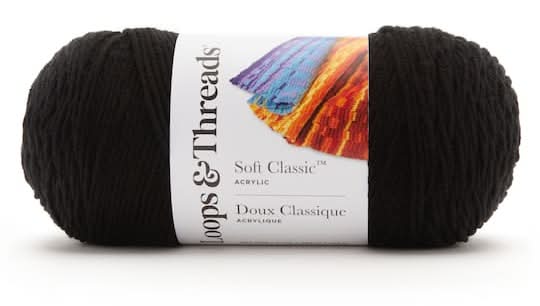 Loops & Threads Soft Classic Solid Yarn, Black