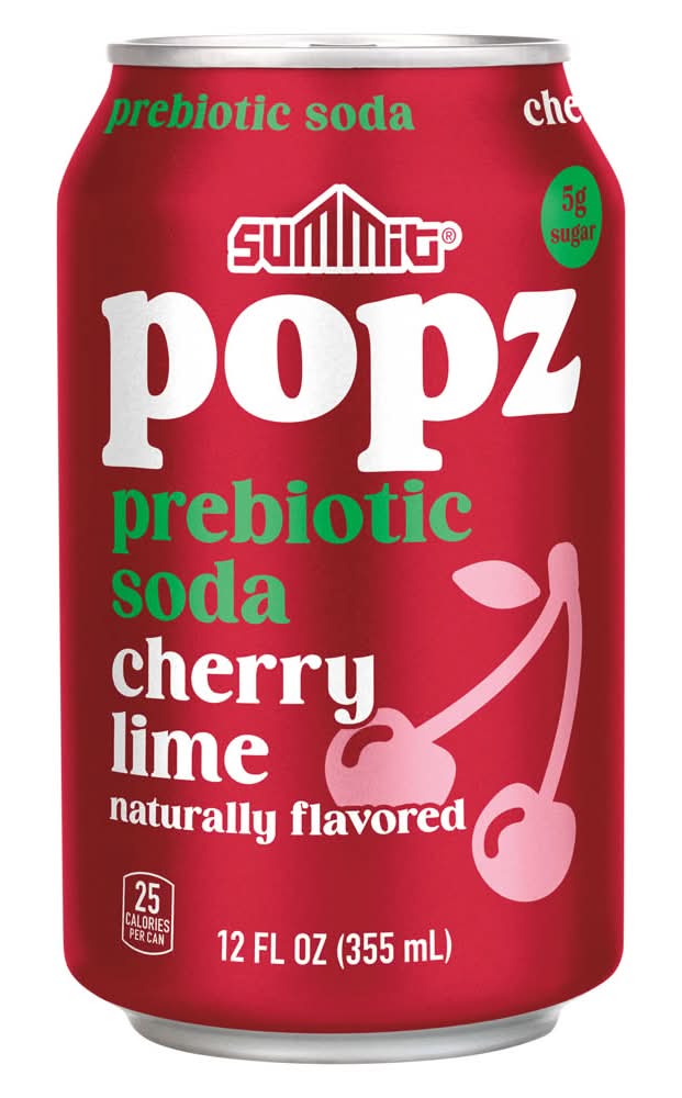 Summit Popz Prebiotic Soda, Cherry Lime (12 fl oz)