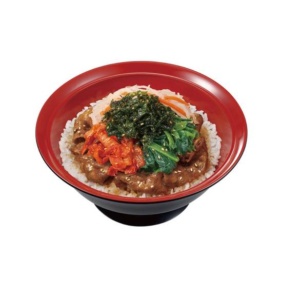 黒ビビンバ牛カルビ焼肉丼 Bibimbap Style Simmered & Grilled Beef Rib Rice Bowl w/ Seasoned Seaweed