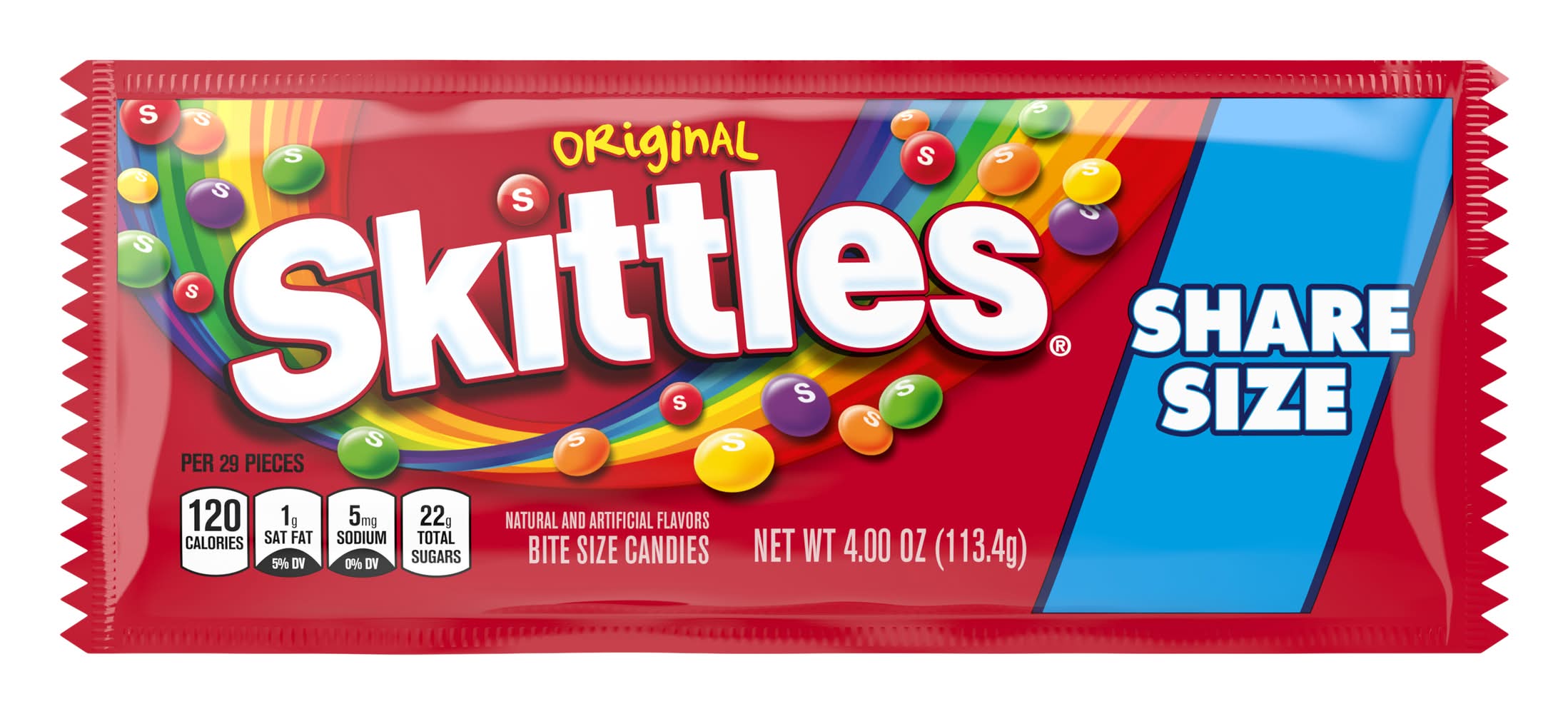 SKITTLES Original Chewy Candy, Share Size, 4 oz Bag