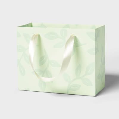 Spritz Leaf With Mirror Ink Xl Gift Bag, Green