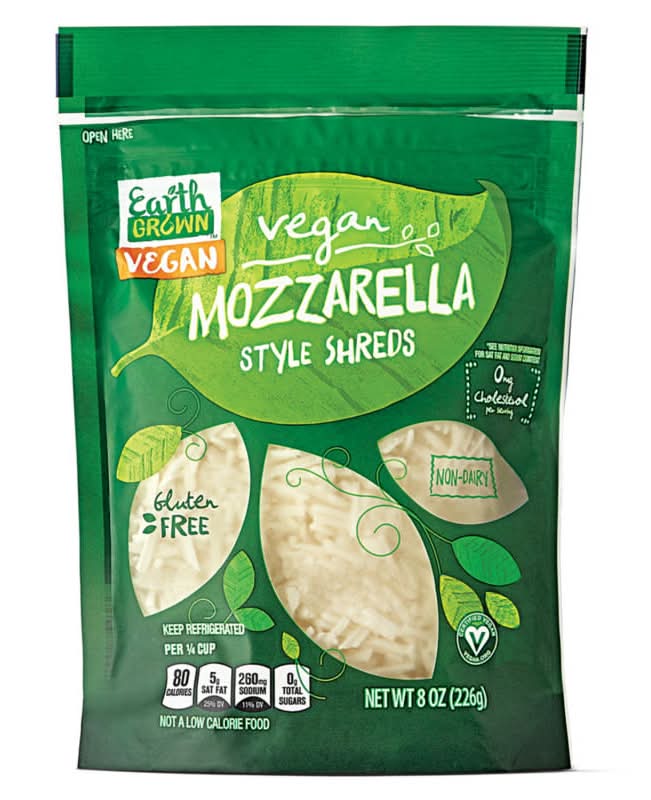 Earth Grown Vegan Shreds, Mozzarella Style (8 oz)