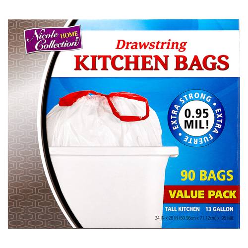 Nicole Home Collection Tall Kitchen Trash Bags 90ct