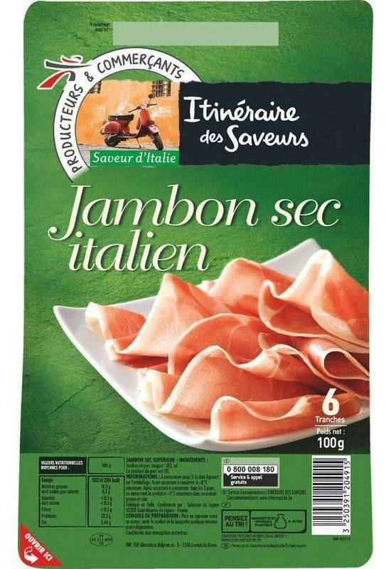 Jambon sec italien - itinéraire des saveurs - 100g