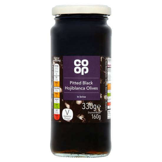 Co-Op Pitted Black Hojiblanca Olives in Brine 330g