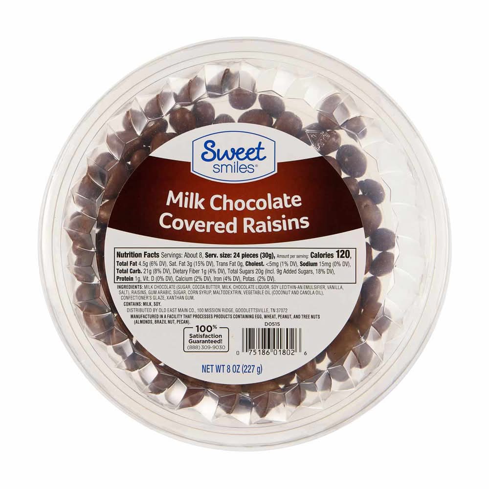 Sweet Smiles Milk Chocolate Covered Raisins (8 oz)