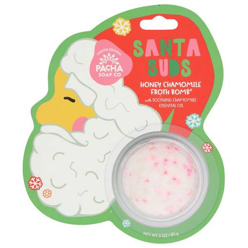 Pacha Soap Co. Bomb Santa Suds Soap, Honey Chamomile (3 oz)