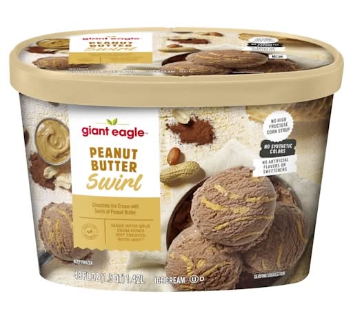 Giant Eagle Ice Cream, Peanut Butter Swirl (48 fl oz)