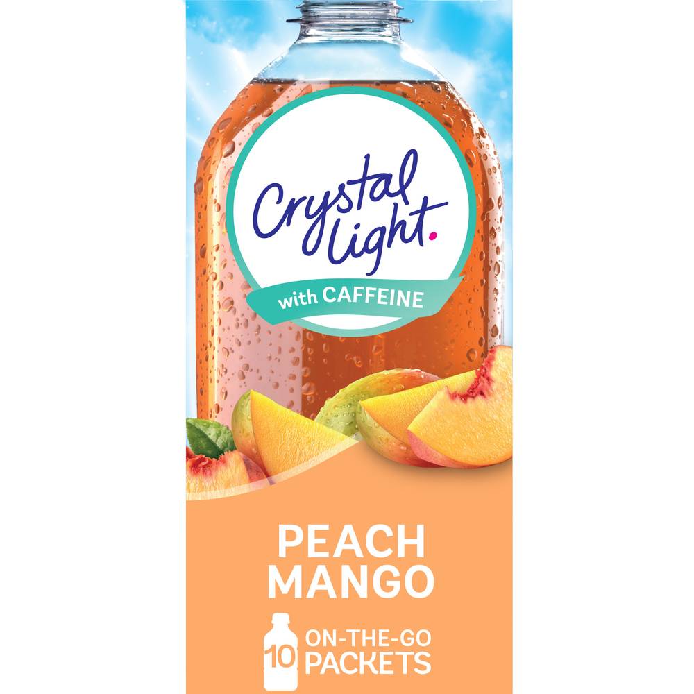 Crystal Light On the Go Powdered Drink Mix With Caffeine, Peach Mango (0.7 oz, 10 ct)