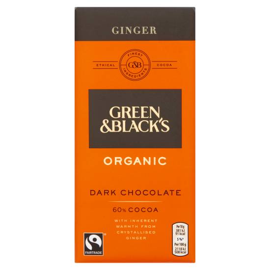 Green & Black's Ginger, Organic Dark Chocolate (90g)