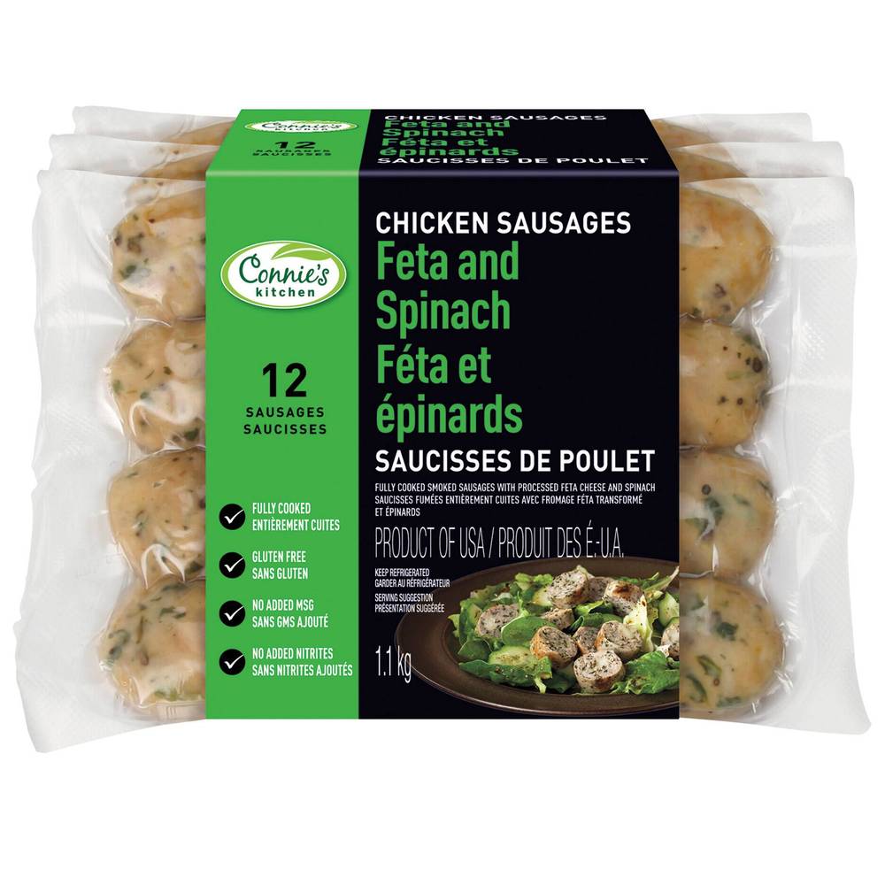 Connie'S Kitchen Feta And Spinach Chicken Sausages 1.1Kg